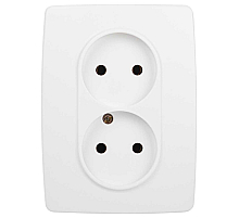 Розетка ЭРА Серия 12 12-2107-01М двойная 2X2P 16А-250В белый матовый Б0065688