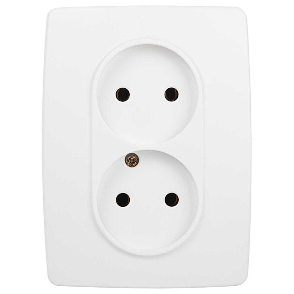 Розетка ЭРА Серия 12 12-2107-01М двойная 2X2P 16А-250В белый матовый Б0065688