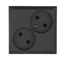 Розетка LK Studio двойная без з/к, со шторками (черный бархат) LK60 863608-1