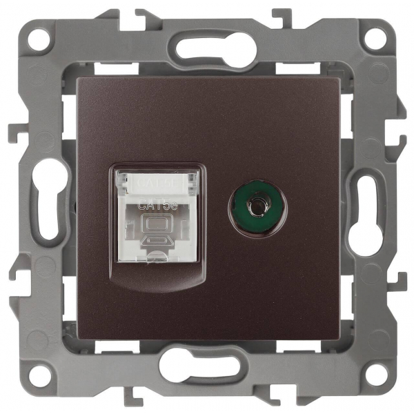 Розетка комбинированная RJ45+TV ЭРА 12 12-3110-13 Б0027448 Розетка комбинированная RJ45+TV ЭРА 12 12-3110-13 Б0027448
