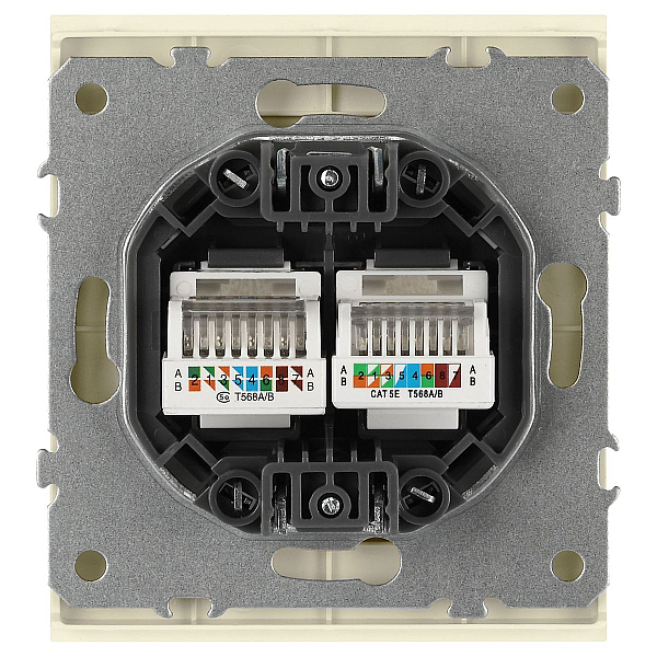 Розетка ЭРА Arktik 16-3108-02 информационная двойная 2XRJ45 слоновая кость Б0070485
