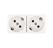 Розетка LK Studio двойная с з/к и защитными шторками, 16 А, 250 В, под углом 45 градусов (белый) LK45 851704-1