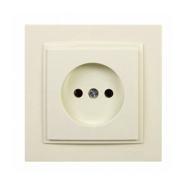 Розетка 2К Mono Electric Despina 16A 250V винтовое подключение крем 102-170022-116 Розетка 2К Mono Electric Despina 16A 250V винтовое подключение крем 102-170022-116