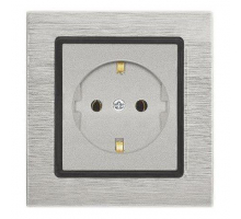 Розетка 2P+E Vesta-Electric Exclusive Silver Metallic серебро FRZ00041003SER