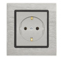 Розетка 2P+E Vesta-Electric Exclusive Silver Metallic серебро FRZ00041003SER