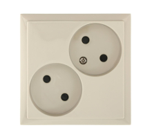 Розетка LK Studio двойная без з/к, со шторками (бежевый) LK60 863601-1