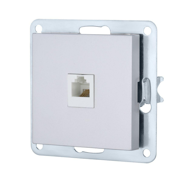 Розетка телефонная RJ-12 LK Studio LK80 серебристый металлик 845503-1 Розетка телефонная RJ-12 LK Studio LK80 серебристый металлик 845503-1