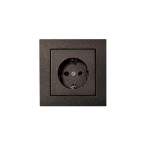 Розетка 2P+E Liregus Epsilon антрацит 28-106