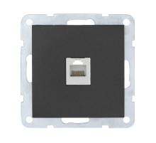 Розетка LK Studio компьютерная RJ-45 кат. 5е с накладкой (черный бархат) LK60 866108-1