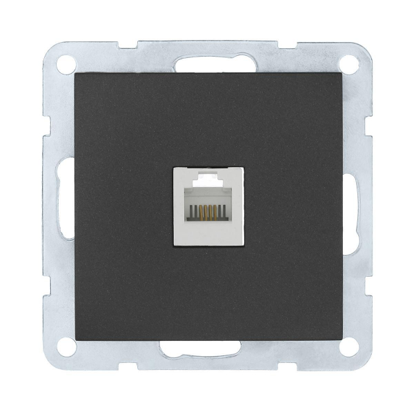 Розетка LK Studio компьютерная RJ-45 кат. 5е с накладкой (черный бархат) LK60 866108-1 Розетка LK Studio компьютерная RJ-45 кат. 5е с накладкой (черный бархат) LK60 866108-1