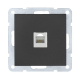 Розетка LK Studio компьютерная RJ-45 кат. 5е с накладкой (черный бархат) LK60 866108-1