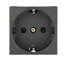 Розетка LK Studio с з/к, со шторками матовая поверхность (черный бархат) LK45 851408-1