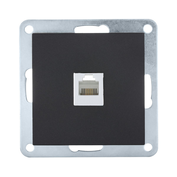 Розетка телефонная RJ-12 LK Studio LK80 черный бархат 845508-1