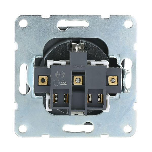 Розетка LK Studio с з/к, шторками и крышкой (серебристый металлик) LK80 843403-1