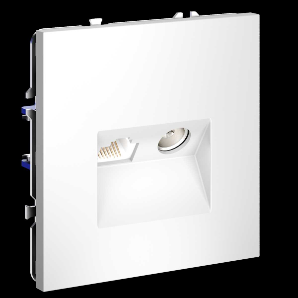 Розетка телевизионная встраиваемая Voltum S70 TV+RJ45 кат. 6 белый матовый VLS060702