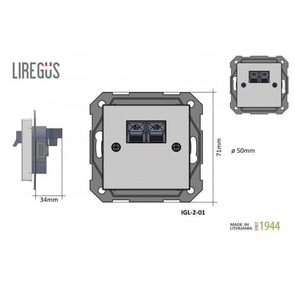 Аудиорозетка Liregus Retro черный матовый 29-240 Аудиорозетка Liregus Retro черный матовый 29-240