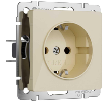 Розетка с заземлением и шторками Werkel айвори акрил W1171143 4690389197093