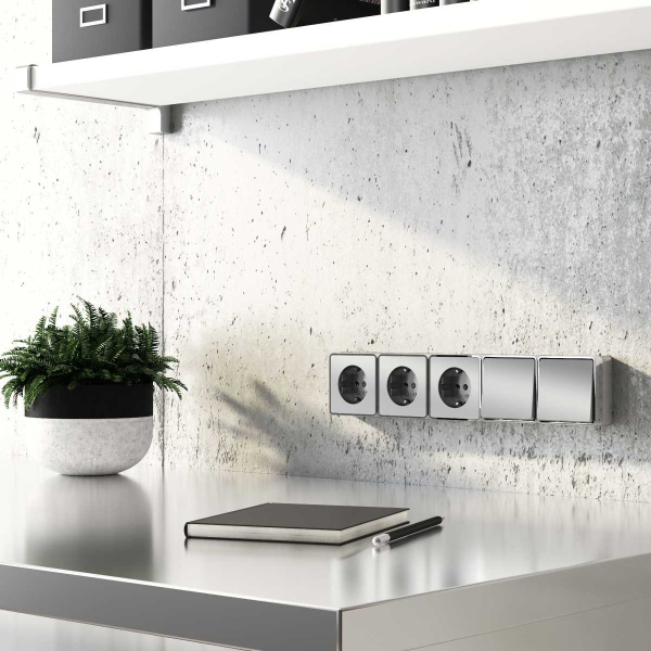 Розетка с заземлением Werkel Gallant серебряный W5071006 4690389167157