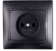 Розетка без зазем. Lezard Mira черная 701-4242-121B