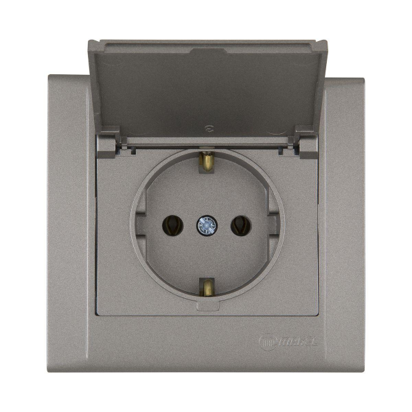 Розетка с заземлением и крышкой Makel Defne 42052029