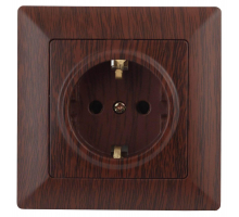 Розетка ЭРА Intro Solo Schuko 2P+E 16A 250V венге 4-202-10 Б0043317