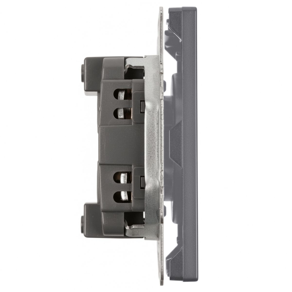 Розетка 1-местная с з/ш, б/з (механизм), СЗК, Stekker, 250В, 16А Эмили, RST16-5109-10ZK, платиново-серый, soft touch 50242