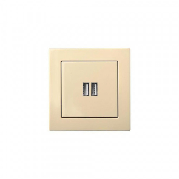 Розетка 2xUSB Liregus Epsilon бежевый 28-0712 Розетка 2xUSB Liregus Epsilon бежевый 28-0712