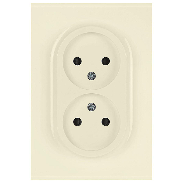 Розетка ЭРА Arktik 16-2107-02 без заземления двойная 2X2P 16А-250В слоновая кость Б0071682