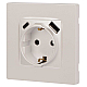 Розетка ЭРА Серия 12 12-4108-15 2P+E 16A-250В со шторками с USB type-A+C 5В-3А перламутр Б0067767