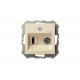 Розетка HDMI/TV оконечная Liregus Epsilon бежевый 28-0851