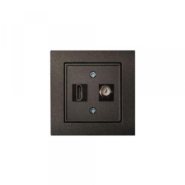 Розетка HDMI/TV оконечная Liregus Epsilon антрацит 28-1132 Розетка HDMI/TV оконечная Liregus Epsilon антрацит 28-1132