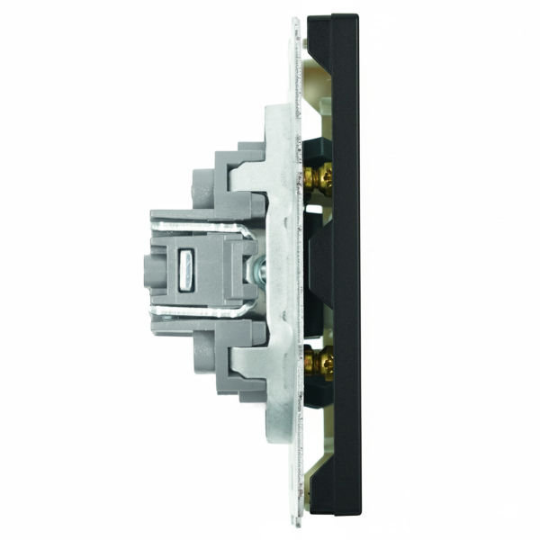 Розетка HDMI 2.0 Type A (механизм), серия Эмили, STEKKER, RST00-5118-05, черный уголь, soft touch 50171