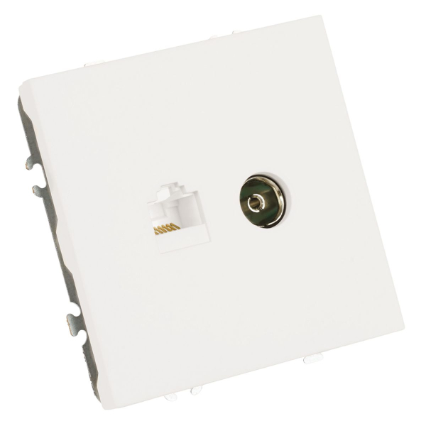 Розетка телевизионная TV + компьютерная RJ-45 Stekker Эмили белый фарфор RST00-5106-01 49872