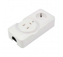 Розетка РШ/Евро двойная для электрической плиты 32 А/16 A, 250 В, 2Р+РЕ (ОУ) белая REXANT 11-8982