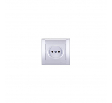 Розетка Makel 1-м СП Defne 10А IP20 б/з сереб. 42065022