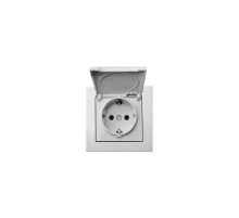 Розетка 2P+E Liregus Epsilon с крышкой белый 28-0162