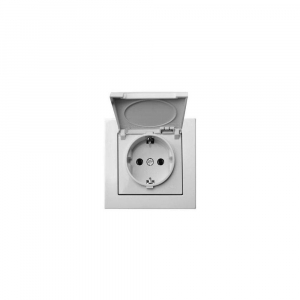 Розетка 2P+E Liregus Epsilon с крышкой белый 28-0162