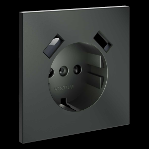 Накладка для розетки с заземлением и защитными шторками с USB A+A S70 (титан) Voltum VLS000906