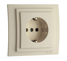 Розетка 2К+З Mono Electric Larissa 16A 250V винтовое подключение крем 103-171721-117