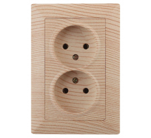 Розетка двойная ЭРА Intro Solo 2х2P 16A 250V дерево 4-204-11 Б0043332