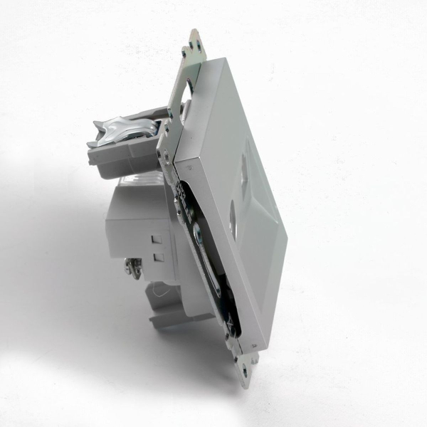 Розетка телевизионная TV + компьютерная RJ-45 Stekker Катрин серебро GLS00-7106-03 49183