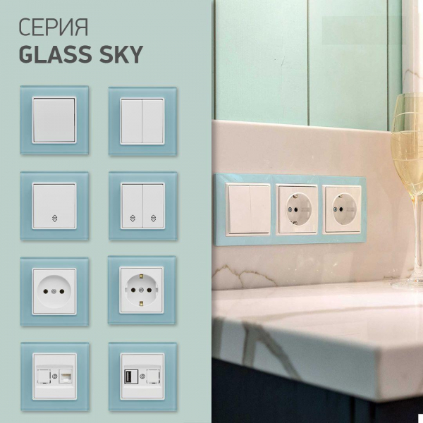 Розетка 2P+E Vesta-Electric Exclusive Blue голубой FRZ00040003SIN Розетка 2P+E Vesta-Electric Exclusive Blue голубой FRZ00040003SIN