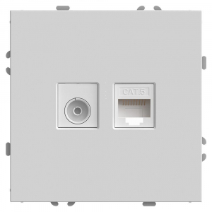 Розетка телевизионная TV + компьютерная RJ-45 Stekker Эмили белый фарфор RST00-5106-01 49872