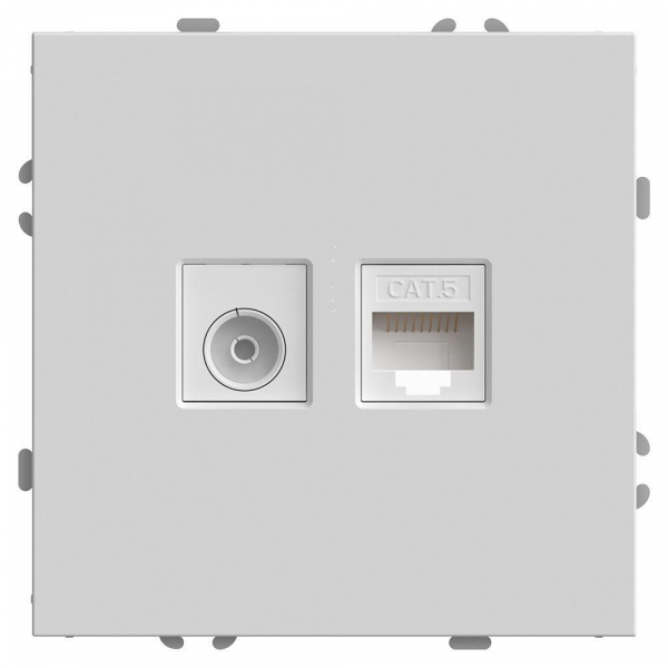 Розетка телевизионная TV + компьютерная RJ-45 Stekker Эмили белый фарфор RST00-5106-01 49872 Розетка телевизионная TV + компьютерная RJ-45 Stekker Эмили белый фарфор RST00-5106-01 49872