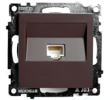 Розетка компьютерная RJ-45 Stekker Катрин шоколад GLS00-7107-04 49023