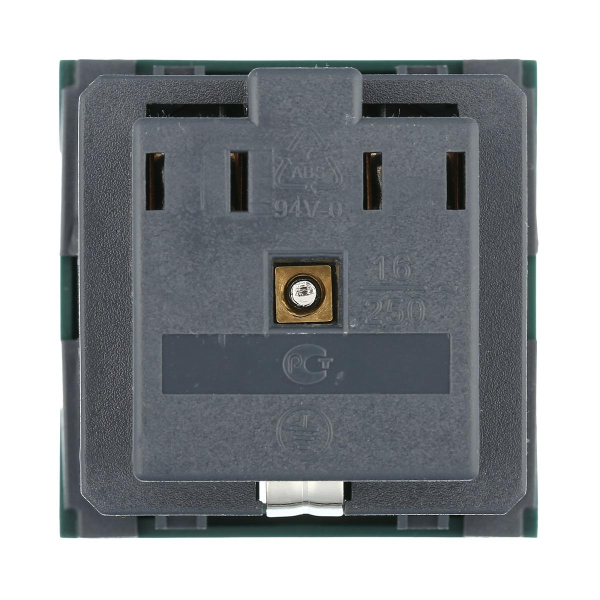 Розетка LK Studio с з/к, со шторками (зеленый) LK45 ( для выделения 'чиcтого питания сети') 851119