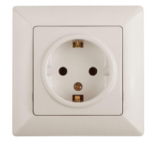 Розетка двойная ЭРА Intro Solo Schuko 2X2P+E 16A 250V со шторками слоновая кость 4-206-02 Б0043341