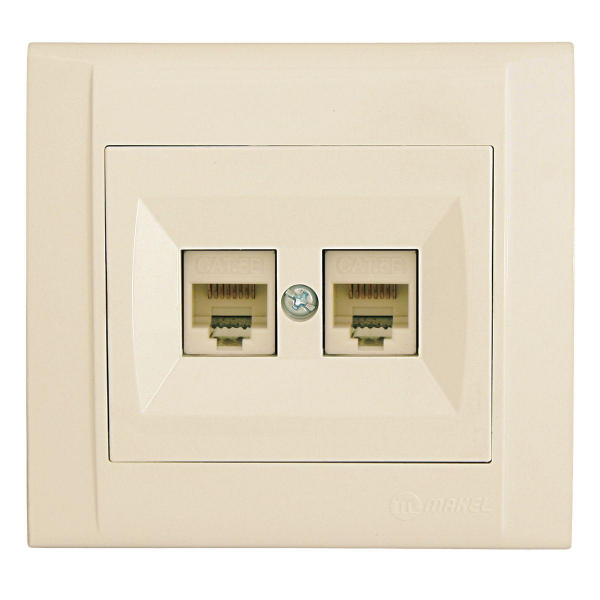 Розетка комп. двойная cat 5 Makel Defne 42010036 Розетка комп. двойная cat 5 Makel Defne 42010036