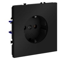 Розетка встраиваемая Voltum S70 с заземлением 16А, (черный матовый) VLS040108