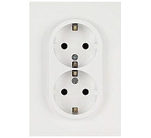 Розетка ЭРА Arktik 16-2104-08 двойная с заземлением 2X2P+E Schuko 16А-250В белый матовый Б0070451